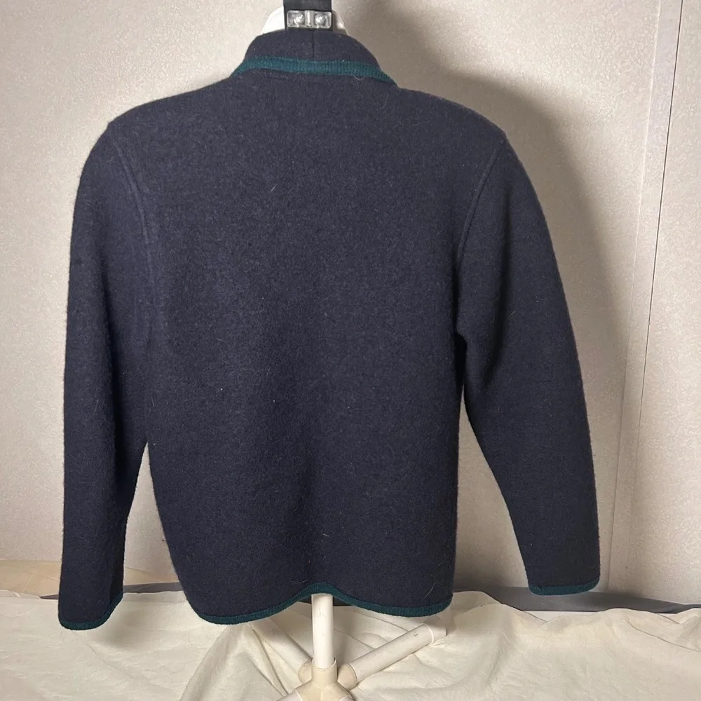 Vintage‎ Sigi Scheiber Pure Wool Cardigan Sweater Unisex blue Sz 56 Coin buttons